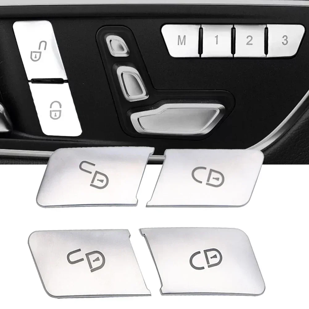 Car Door Lock Unlock Switch Button Cover For Mercedes- For Benz C E W204 W212 Plastic Black 4 Door Button Cover Trim Accessories