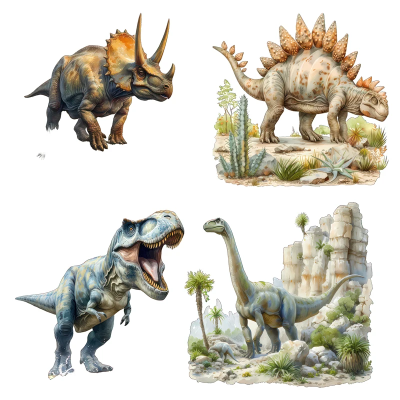 Three Ratels CF43 Dinosaur cartoon decals watercolor hand-painted art animal wall stickers for home decoration