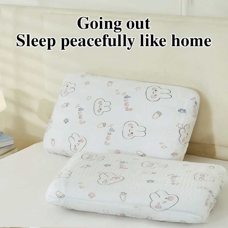 Funda de almohada desechable, más gruesa, suave, portátil, para viajes, hogar, Hotel, antibacteriano, antiácaros, transpirable y acogedor, 2 uds.