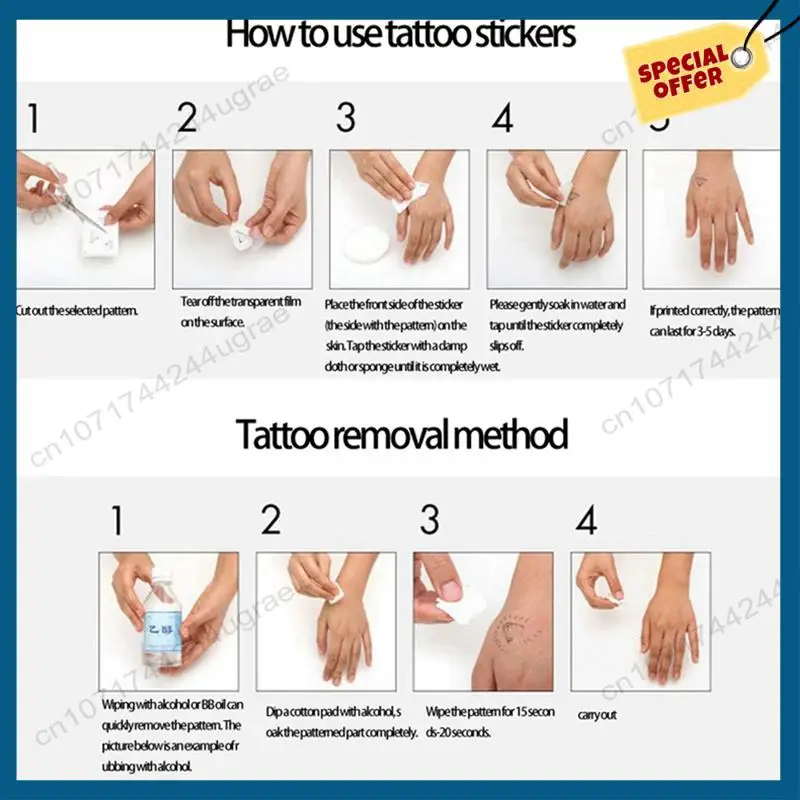 -A15I 60Pcs Sexy Dark Temporary Tattoo Sticker Waterproof Temporary Tattoo Fake Tattoo Sticker
