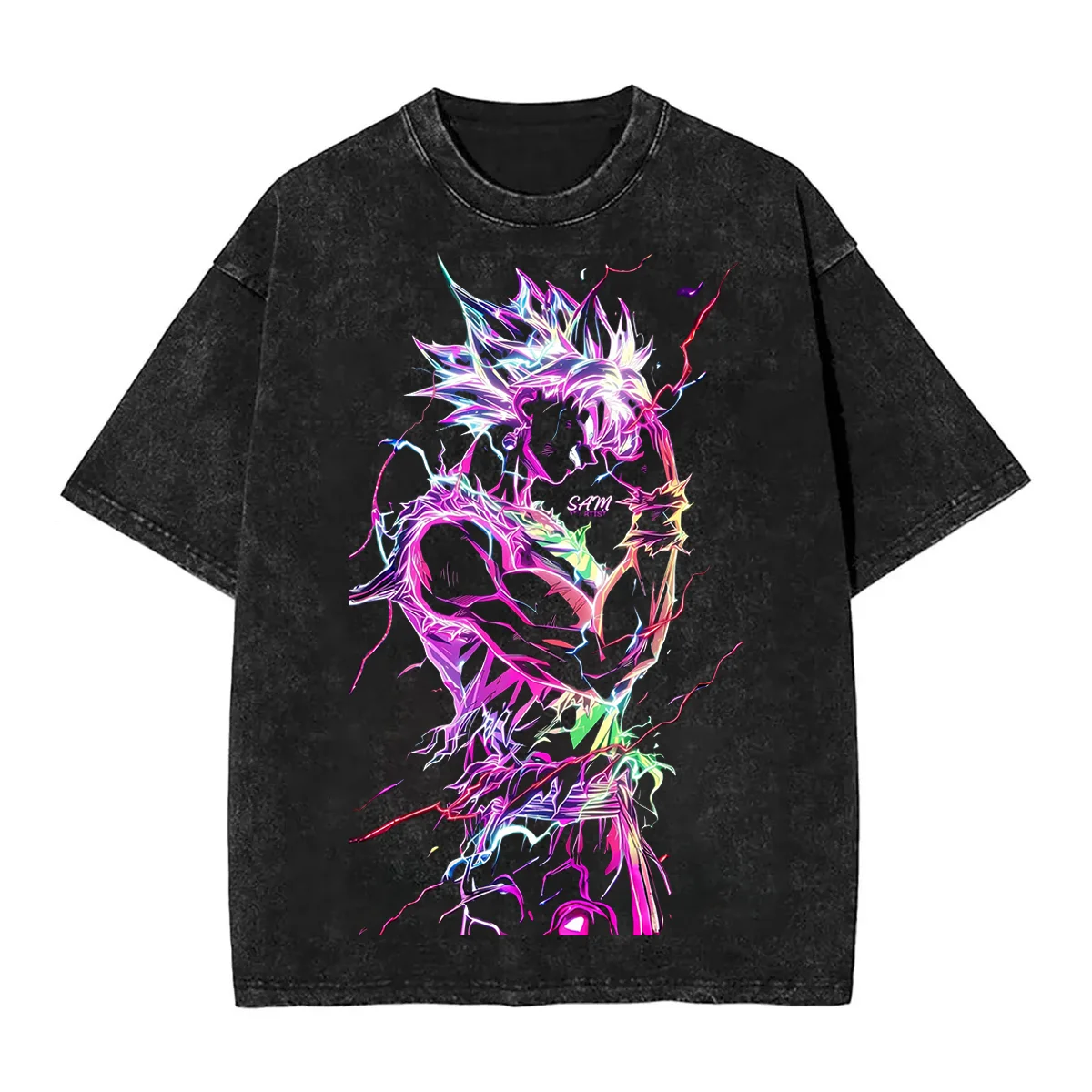 

Japanese Anime Dragon Ball Vintage Washed 100% Cotton Oversized T-Shirt Unisex Men Goku Print Casual Retro Short-sleeved Tee