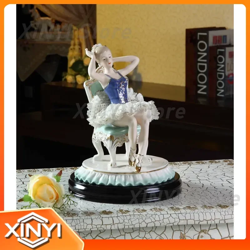 Ceramic Character Ornament for Ballet Dancing Girl Porcelain Puppet for Home Decor Creative Luxury Handicrafts Figurine for