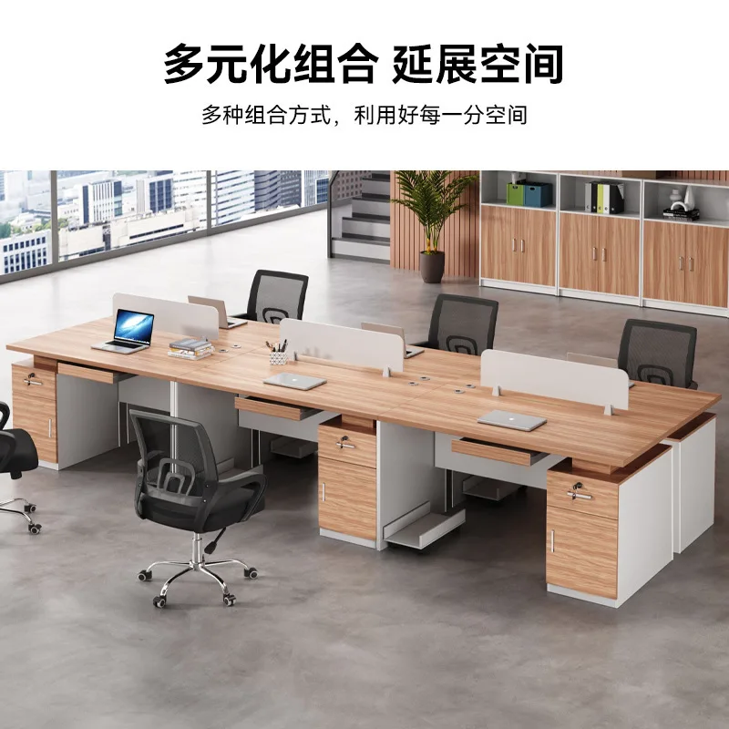 Eenvoudig, modern, personeel, bureau, vier personen, combinatie, kantoor