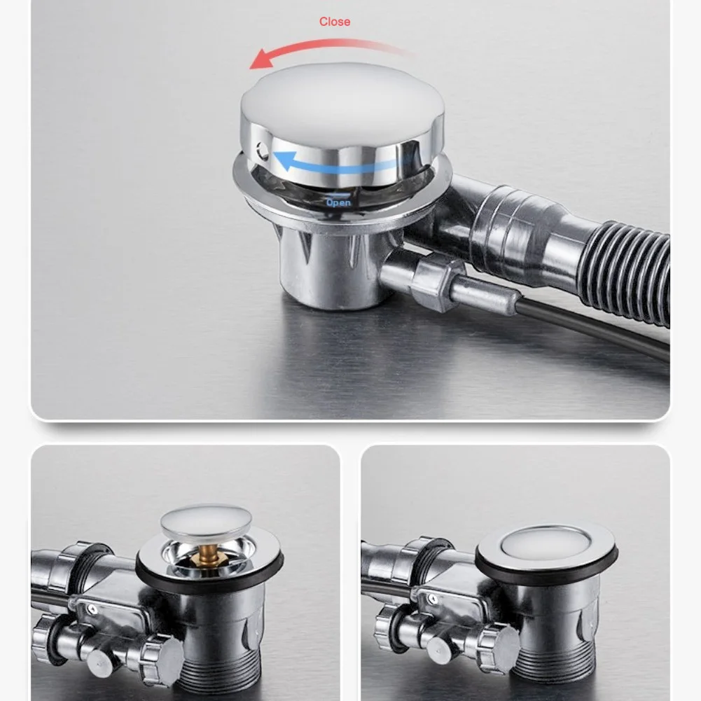 Bathtub Drain, Plastic Bathroom Drain Accessories, Integrated Water Removal Bathtub Drain Fits For G1 1/2 Connectors