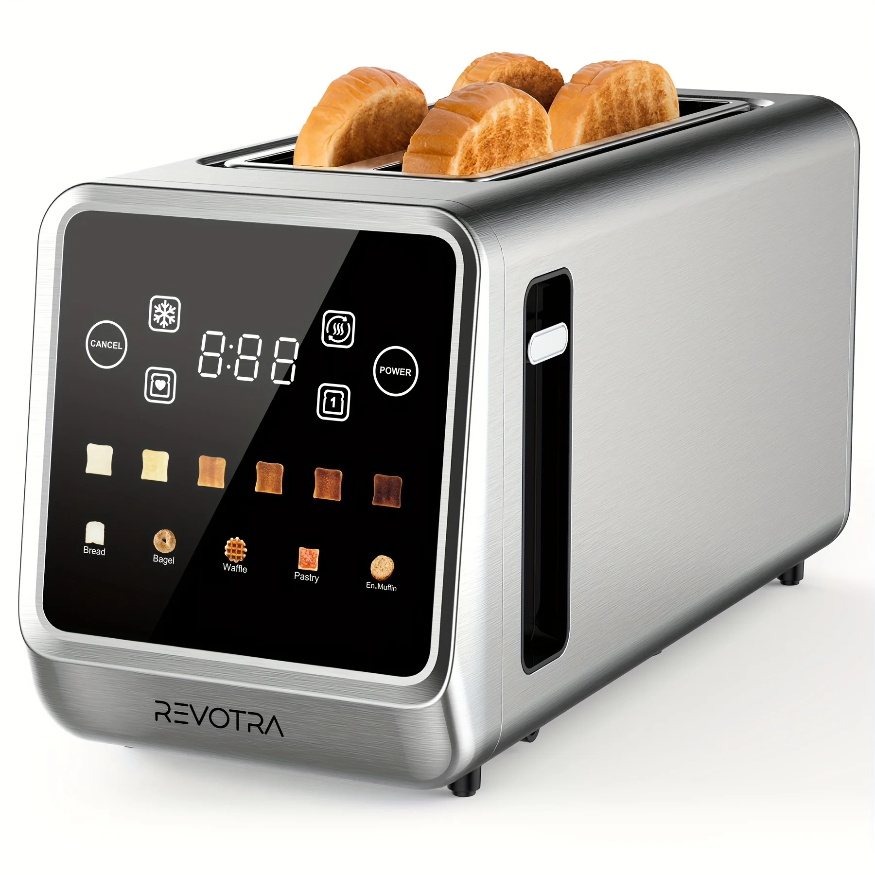 

4-Slice Extra Wide Slot Toaster with Touch Screen & LED Display, 1.5" Wide Slots for Thick Bread & Bagels, 6 Shade Settings