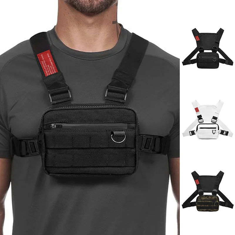 

Chest Rig Running Bag Men Streetwear Hip Hop Waist Pack Fashion Outdoor Sport Gym Training Fitness Accessories Tactical Vest Bag