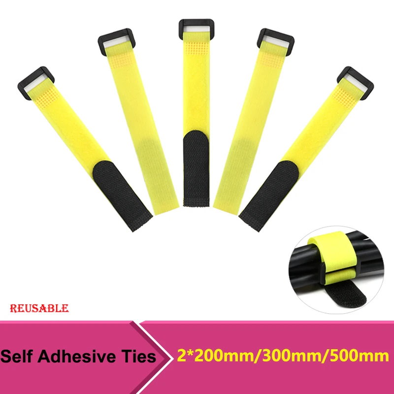 

Cable Tie Fishing Rod Non-slip Firm Reverse Buckle Yellow Fishing Tackle Rod Holder Accessories Reusable Self Adhesive Ties