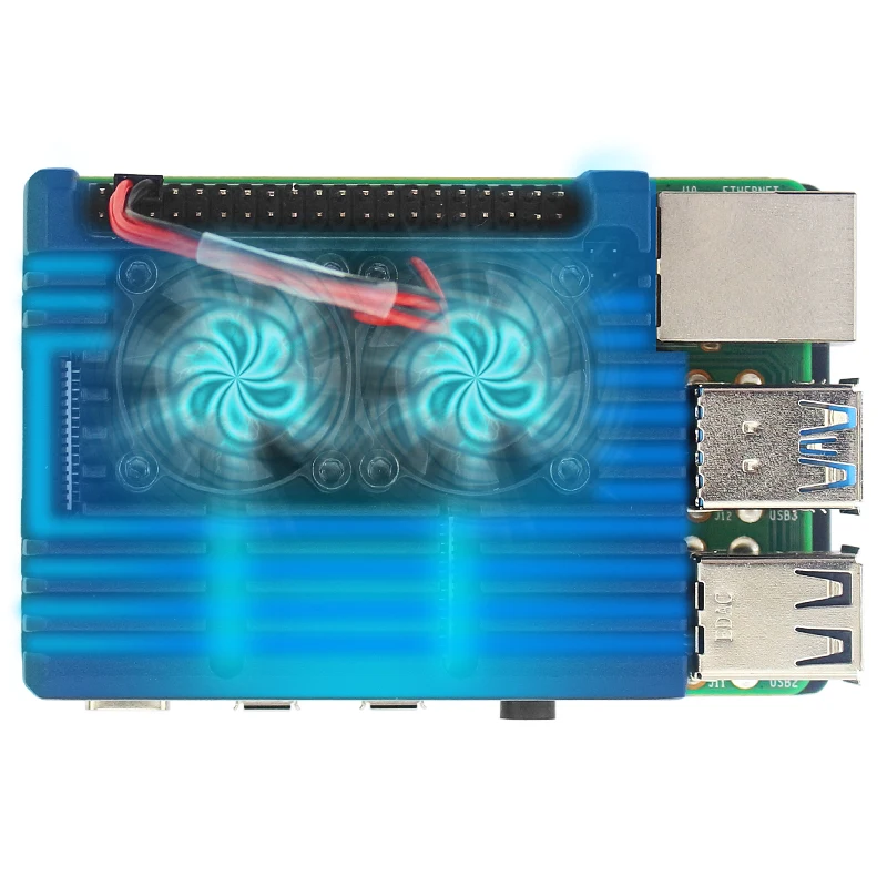 Aluminum Case for Raspberry Pi 4 Model B Armored Shell Passive Cooling Radiator Optional Dual Fan Cooler for Raspberry Pi 4