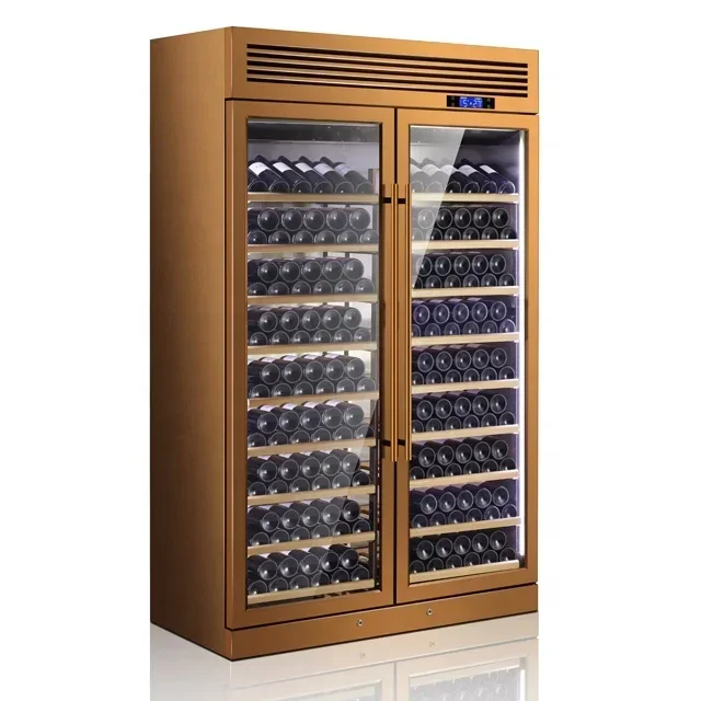 Gabinete enfriador de vino 200 botellas refrigerador de vino completo de acero inoxidable 304 comercial