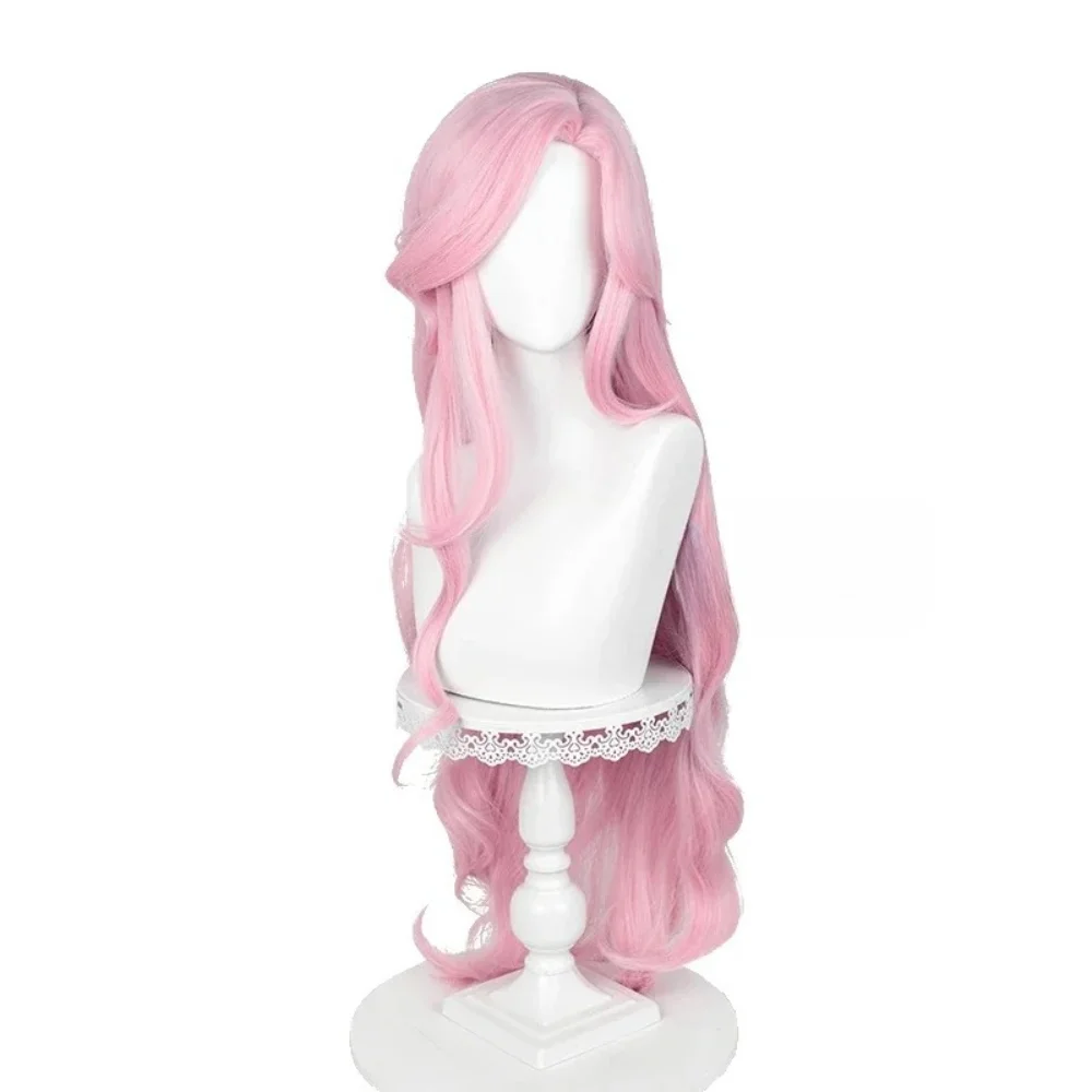 Imagen 6: Peluca Larga Rosa Ondulada Resistente al Calor, Cabello Sintético para Disfraces de Halloween, 100cm, Peluca de Cosplay de Fluttershy de Anime