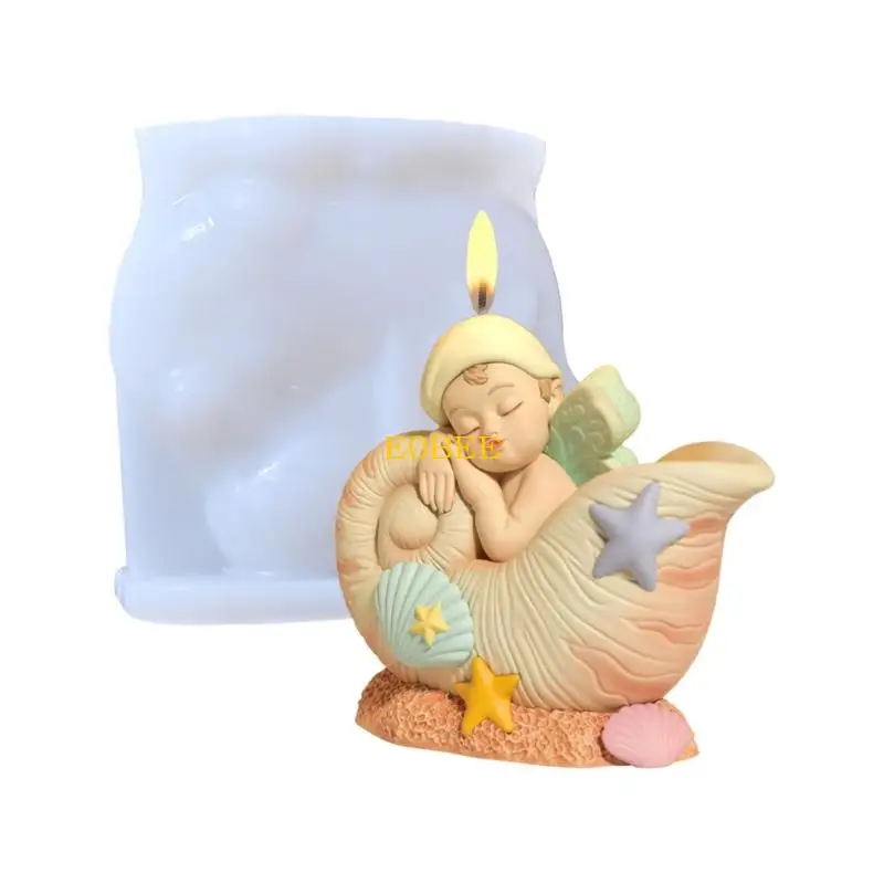 

E0BE Flexible Silicone Mold Conch Shapes for Baking and Home Decors