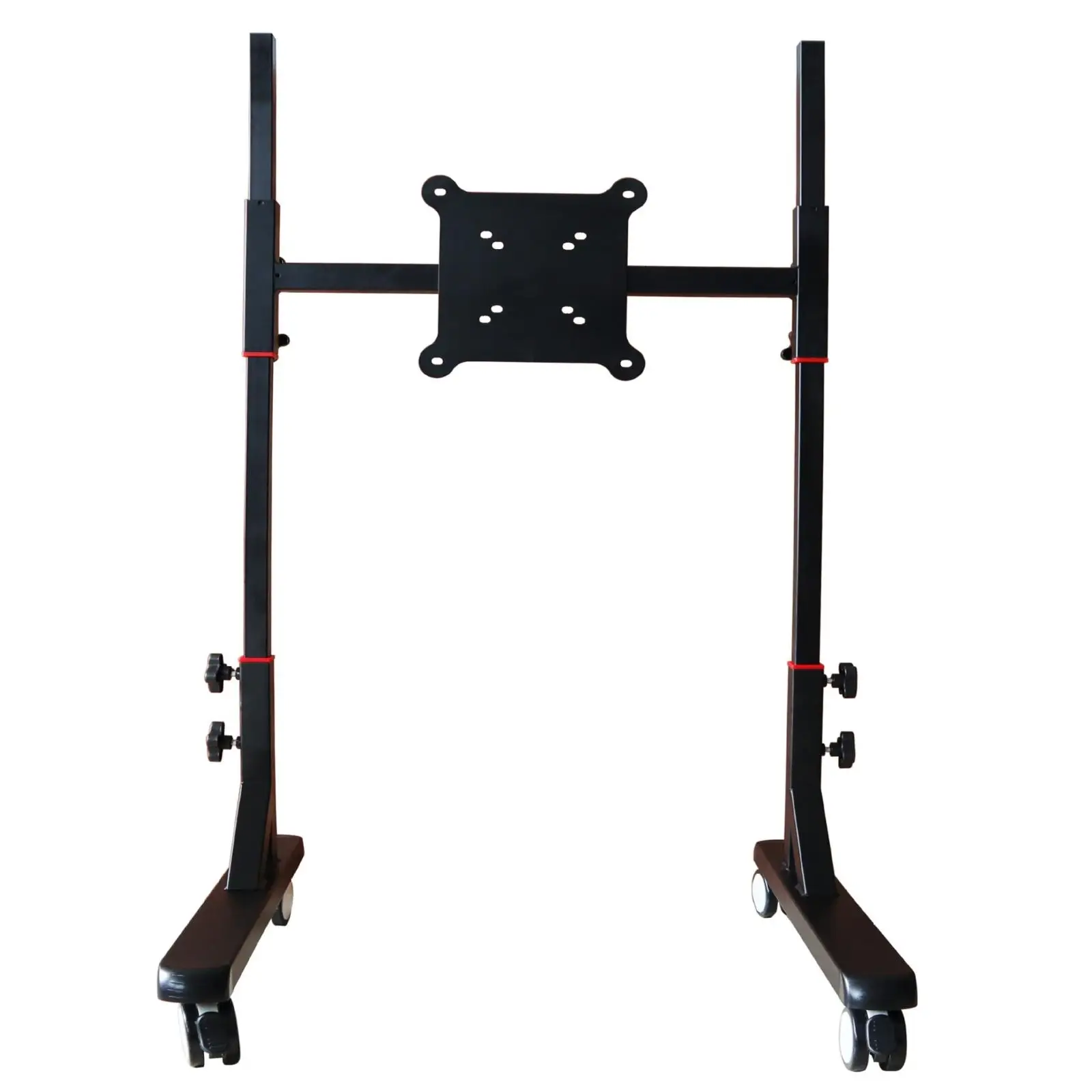 Adjustable Monitor Stand Space Saving Rolling Tv Cart Iron Floor Stand Adjustable Height for Home Theater and Office
