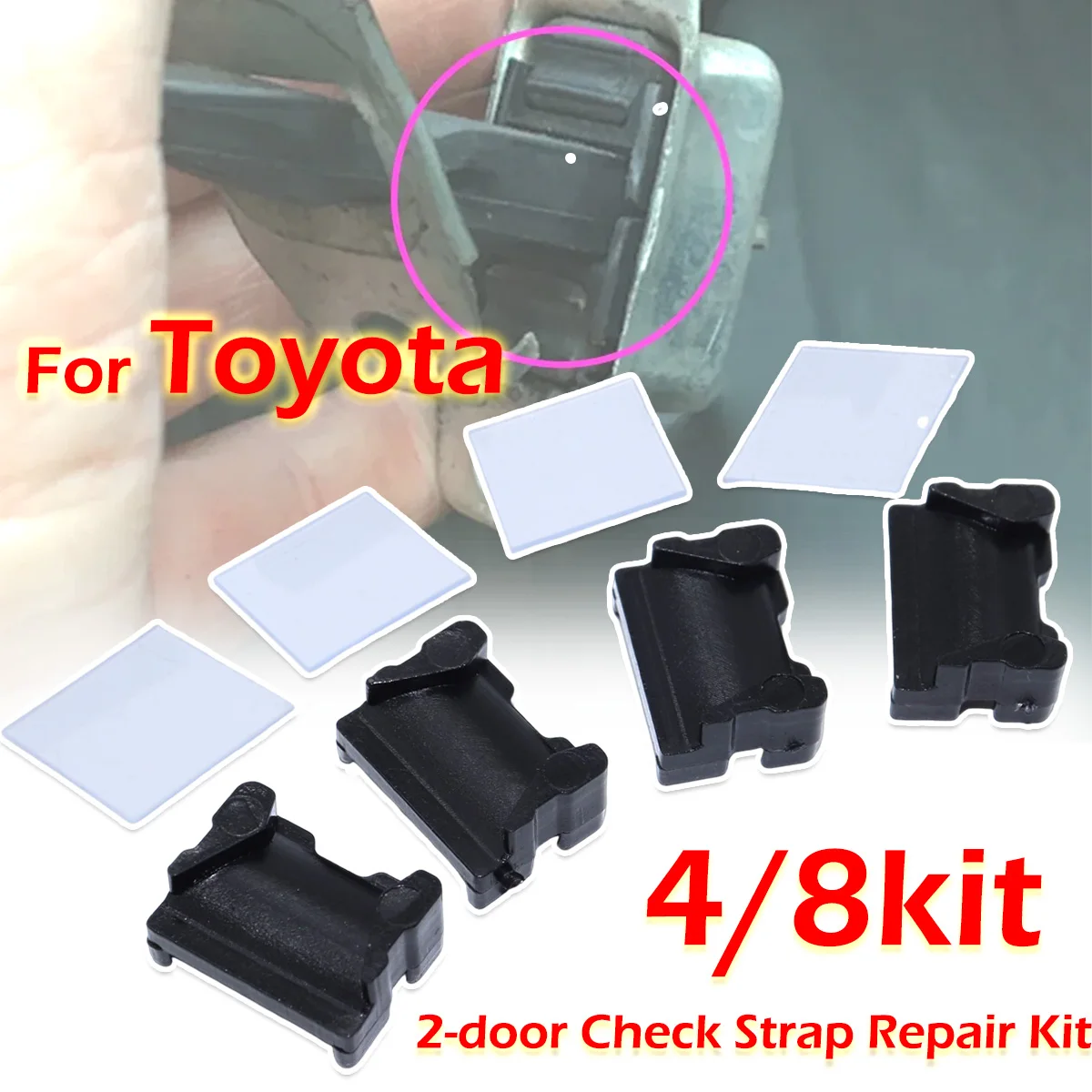 4/8 Kit For 2 Door Car Door Check Assy Checker Strap Hinge Stopper Limiter Assy Repair Replacement Parts For Toyota VEROSSA YARI