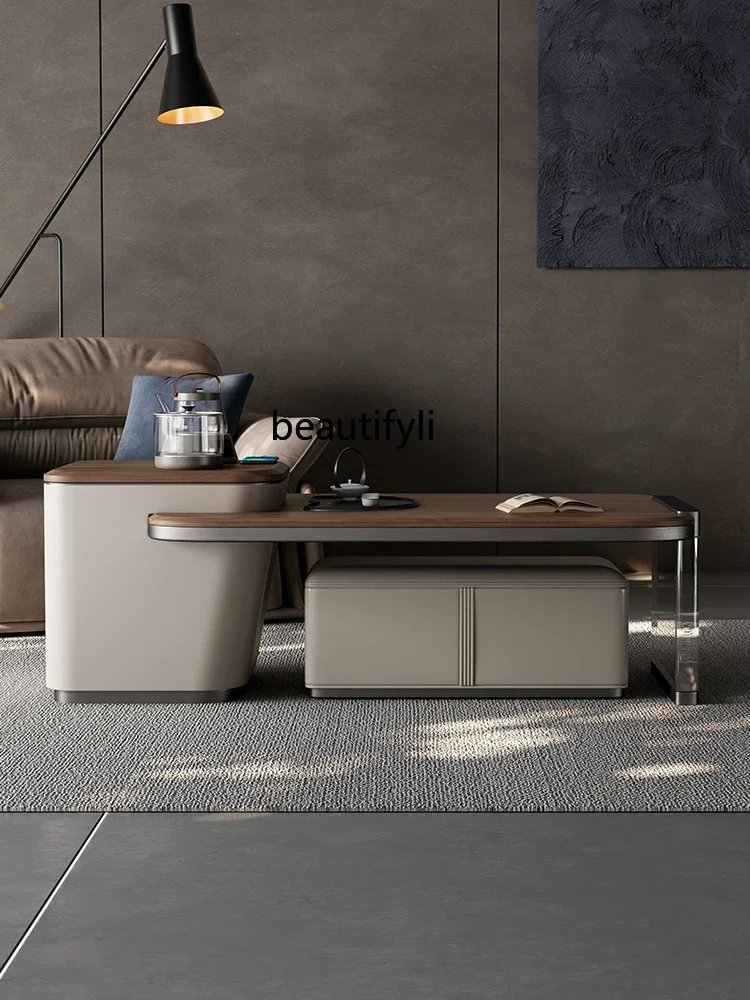 

Walnut Kung Fu tea table tea making integrated small apartment living room household medieval solid wood high-end tea table