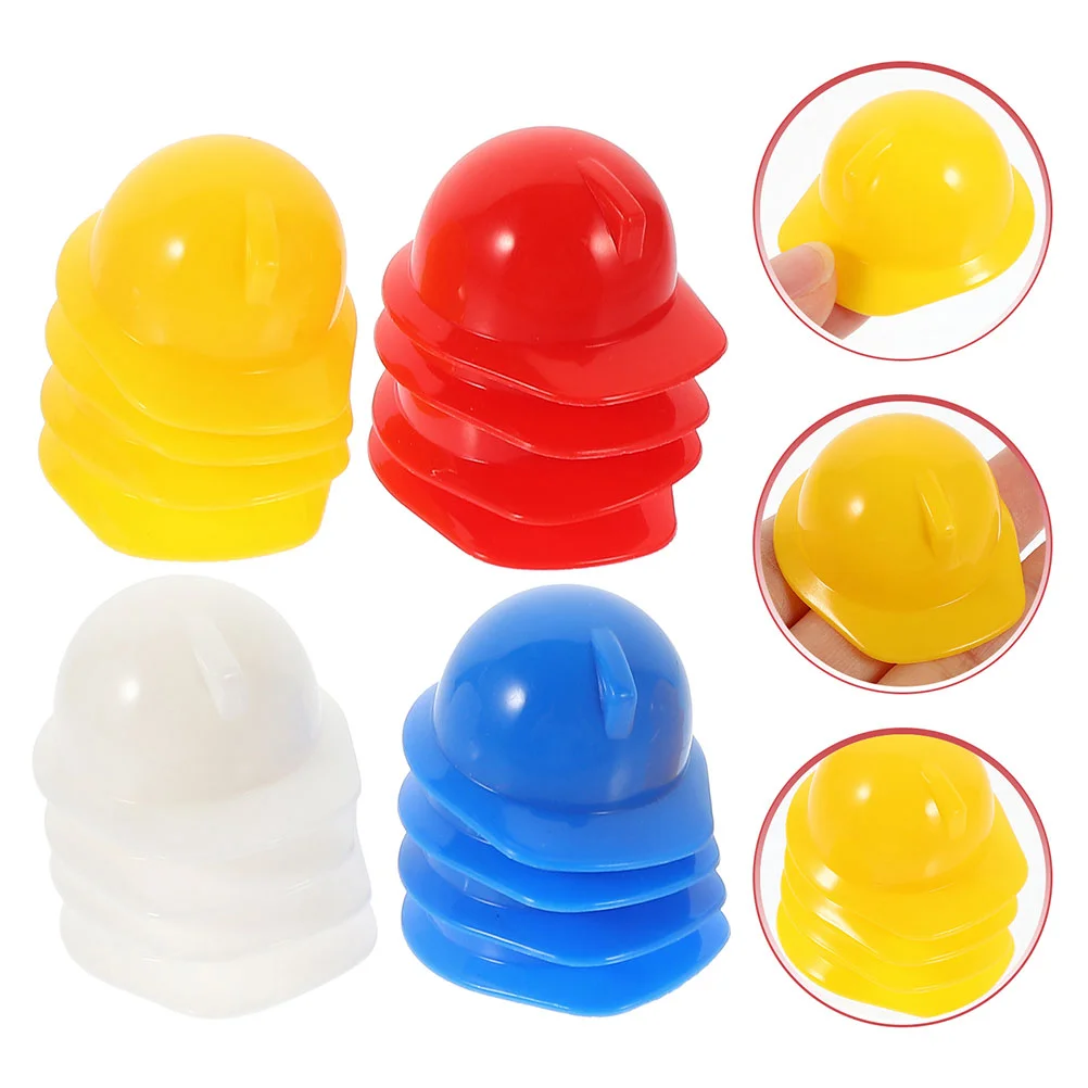 80 Pcs Mini Construction Hat Outdoor Activity Plastic Helmets Assorted Color Safety Miniature