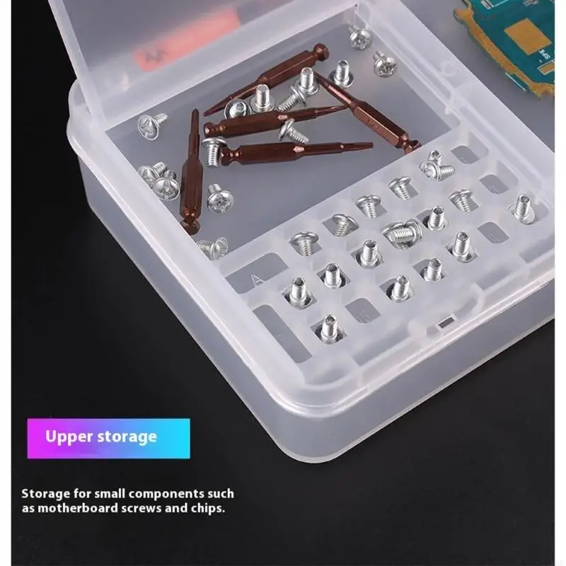 Durability Double Layer Tool Organizers Box With Removable Tray And Clear Frame For Easy Access And Portable Storage Box J0MC