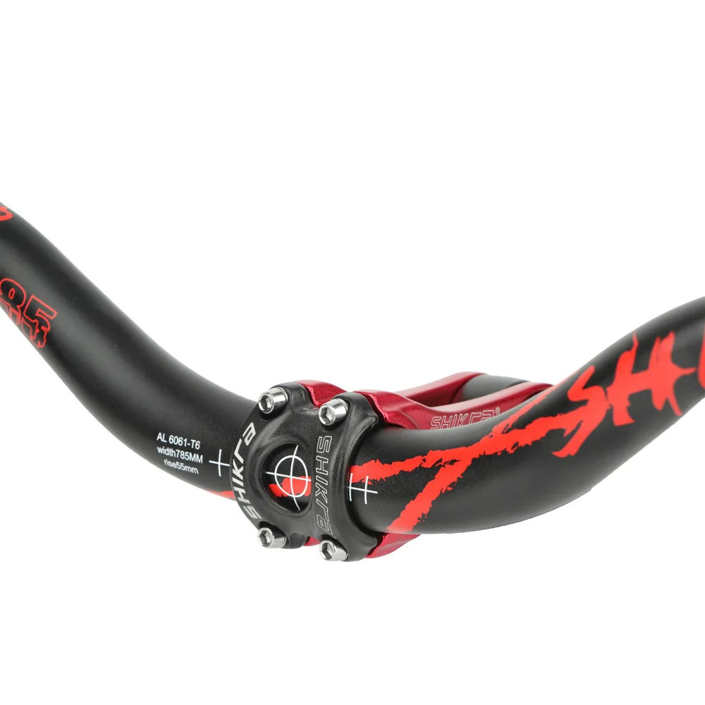 SHIKRA 31.8x785 مللي متر دراجة هوائية جبلية المقود سبائك الألومنيوم دراجة الناهض المقود 55 مللي متر ارتفاع دراجة المقود مع سطح ماتي #3