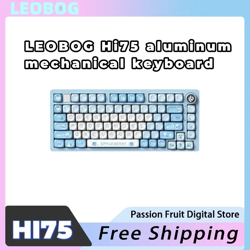 

Leobog Hi75 mechanical keyboard astronaut aluminum alloy multi-function knob custom structure full key anti-roll keyboard