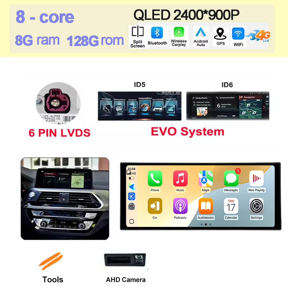 Android 15 Auto QLED Scherm 4G + Wifi Voor BMW X3 G01 X4 G02 2018 - 2022 EVO Systeem autoradio Multimedia Carplay DSP Stereo BT SWC