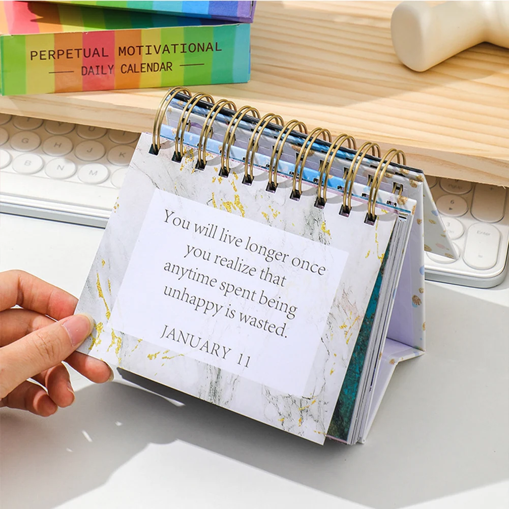 2025 Small Cartoon Calendar Stylish Tabletop Calendars Decor For Home Study Office Motivational Inspirational Standing Calendar