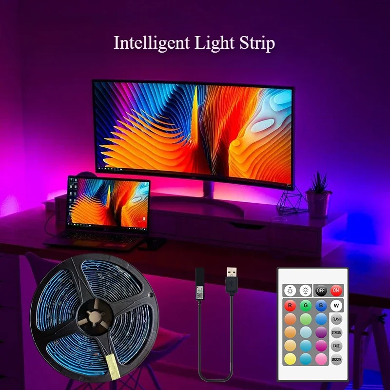 

2025 New Intelligence Led Lights For Room Home Background USB Bluetooth Led Light Strip Low Voltage Colours Atmosphere LED Light