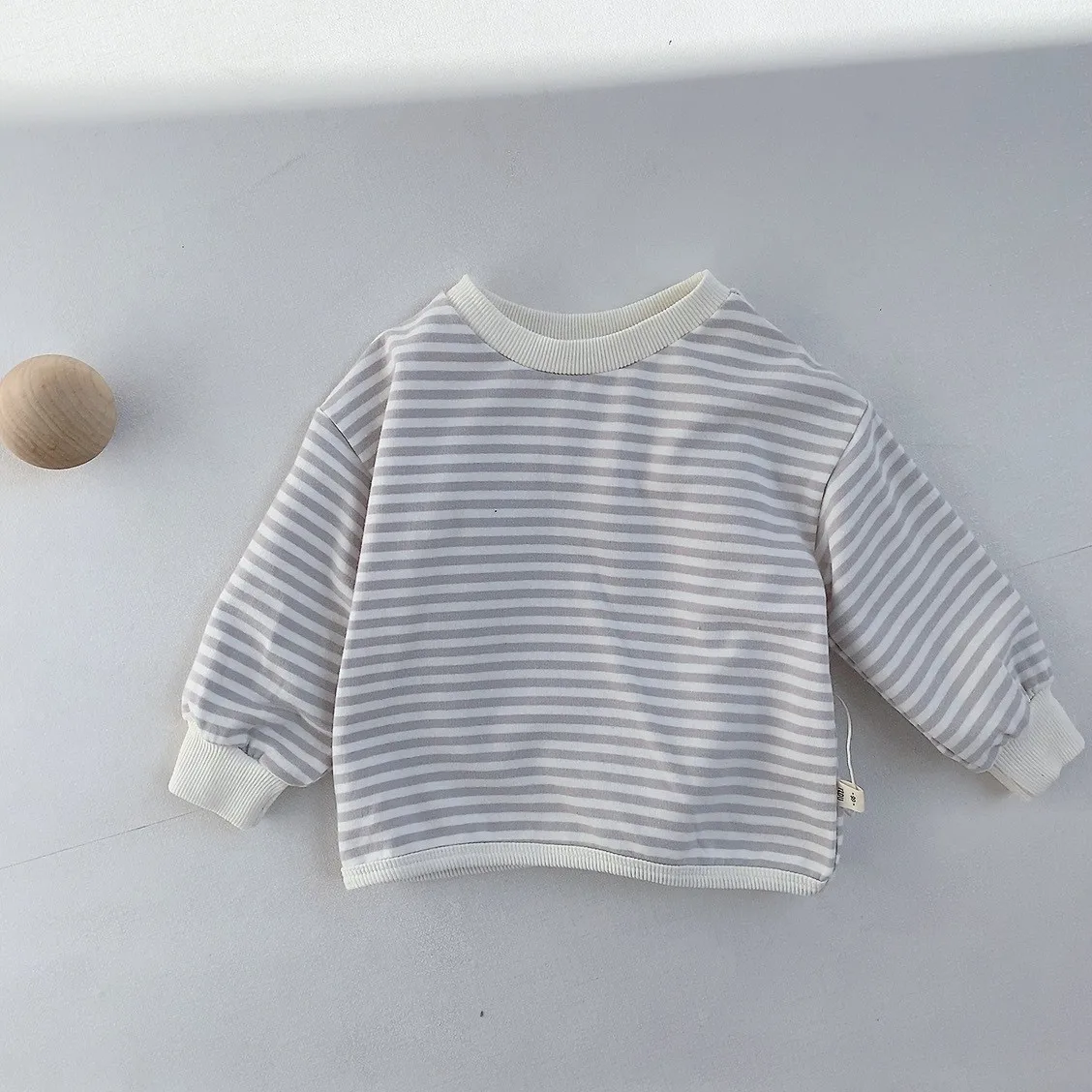 Spring New Baby Cotton Striped Long Sleeve T Shirt Casual Infant Pullover Boys Bottoming Shirts Baby Girl Tee Kids Sweatshirt