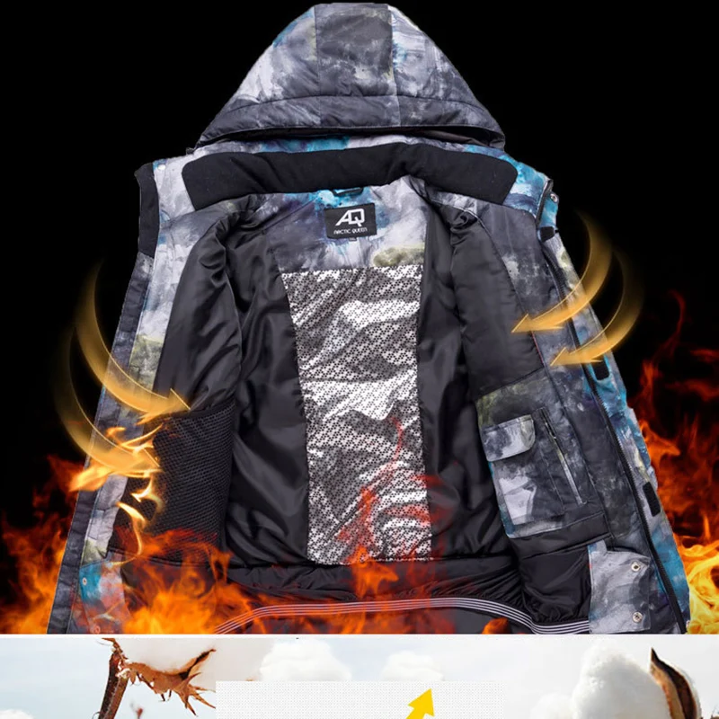 Ski Suit Men Winter Outdoor Windproof Waterproof Thermal Snow Jacket Pants Clothes Skiing Snowboarding Suits SK028