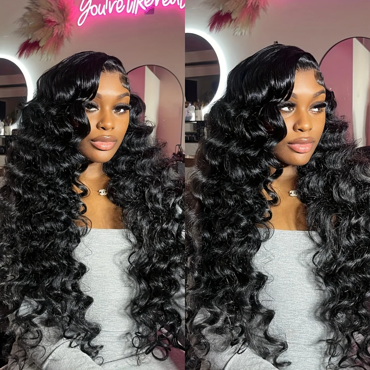 HD 13x6 Loose Nature Wave Lace Front Human Hair Wigs 200_ Transparent 30 40 Inch 13x4  Deep Water Wave Lace Frontal Wig