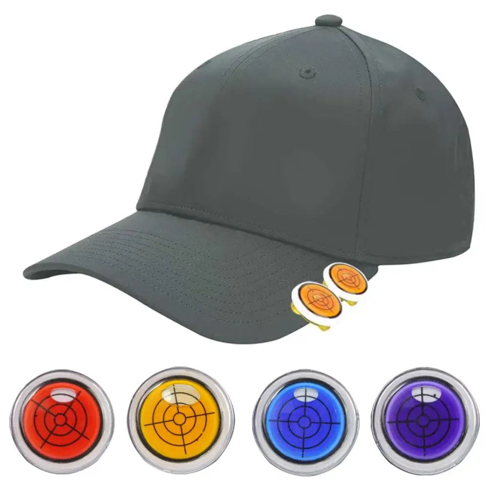 Golf Ball Round Cap Clip Mark, Função de nível para homens e mulheres, Golf Head Marker com Bubble Level