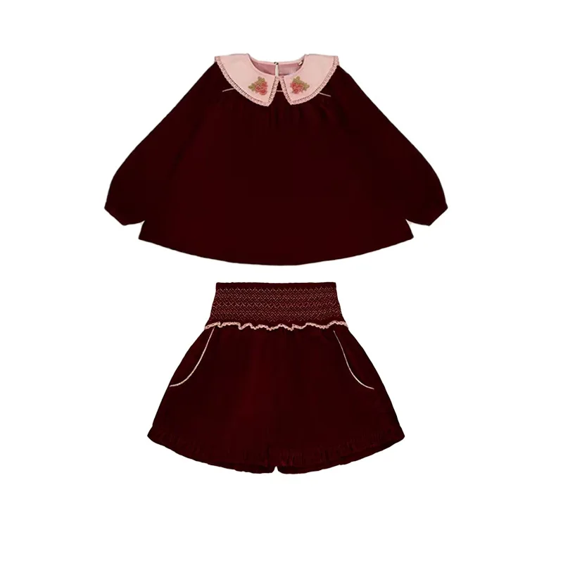 فستان مخملي عتيق للفتيات لعام 2025، فستان الأميرة المطرز #6