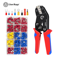 Hand Crimping Tool 0.25-2.5mm² Adjustable Ratchat Crimper Plier 280pcs Cable Lugs Assortment Kit Insulated Wire Crimp Set SN-02C