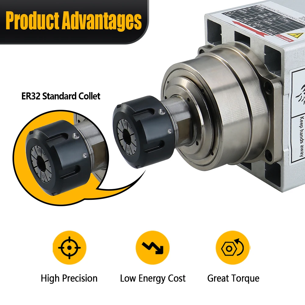 HLTNC Spindelmotor Cnc 6KW ER32 18000 rpm 220 V/380 V luchtgekoelde Spindel Match met 7.5kw VFD voor CNC Router