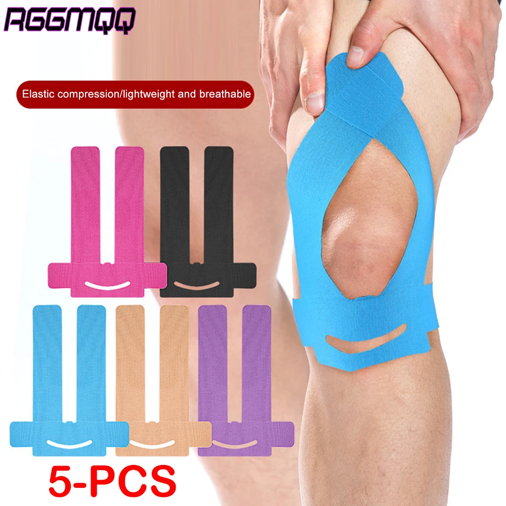 5 Stück Kinesiologie-Tape für Knie, wasserdichtes Knieband, Sportbänder, langlebiges Knieband für Sporttraining und langanhaltende Unterstützung