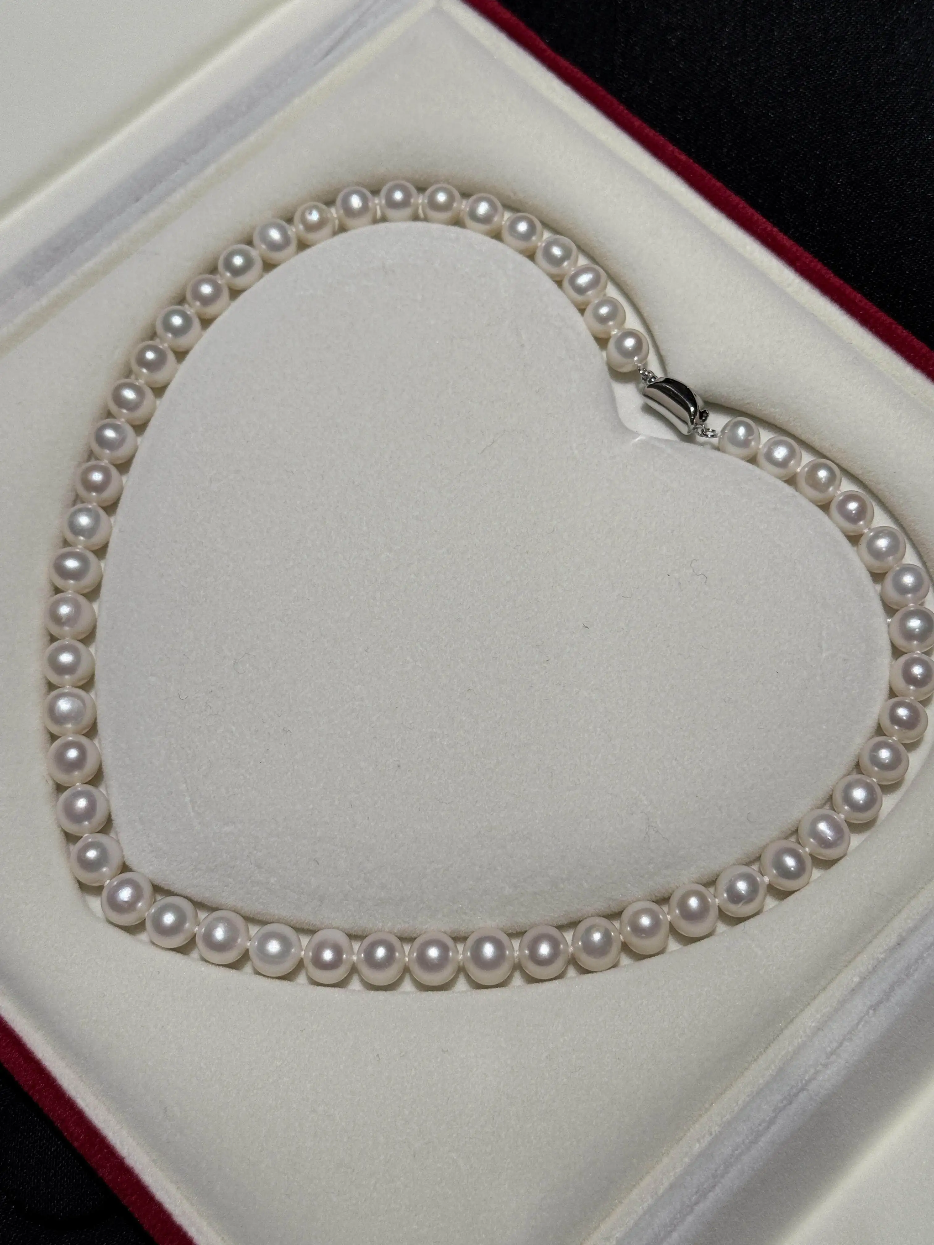 

Классическое ожерелье из натурального белого жемчуга AAAA9-10 мм, 18 дюймов/серебро 925 пробы + изысканная подарочная коробка