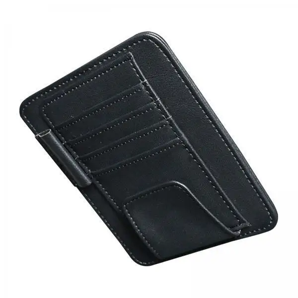 Car Sun Visor Organizer PU Leather Multi Layer Ticket Card Clips Pen Wallet Holder for Byd Atto 3 Automotive Storage