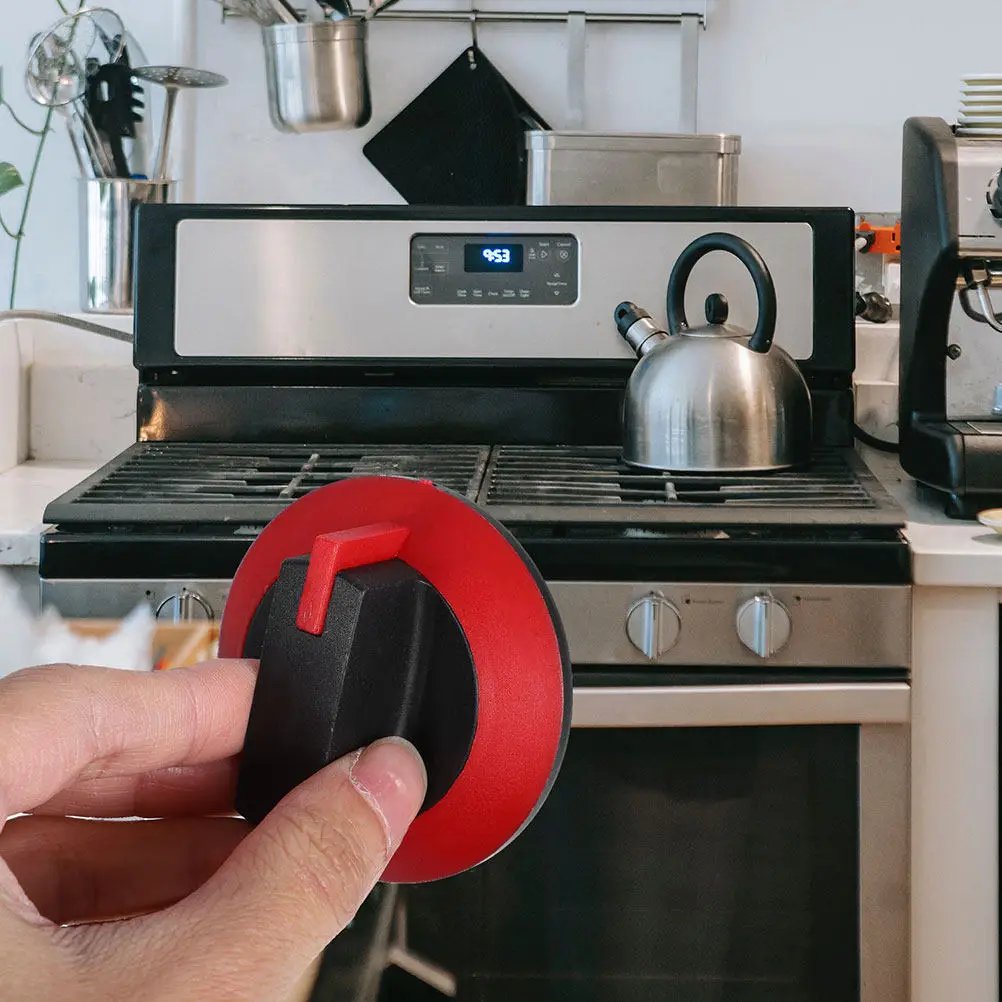 3Pcs Gas Stove Rotary Control Knobs Red Plastic Round Switch Knobs Universal Replacement for Commercial Kitchen Grill Oven Range