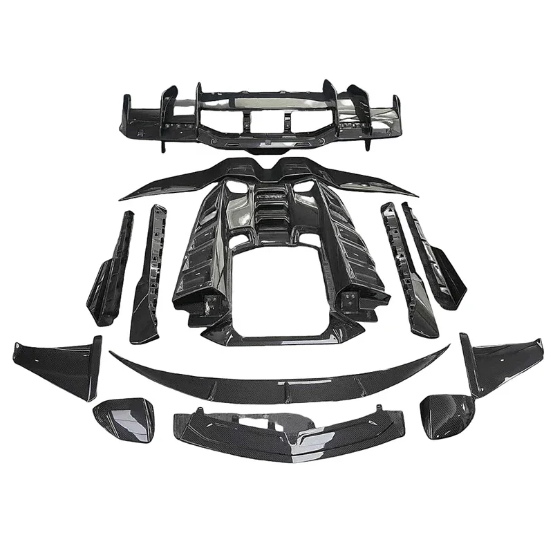 Dry Carbon Fiber Body Kit Front Lip Exhaust Rear Diffuser Engine Cover For Revuelto 2023