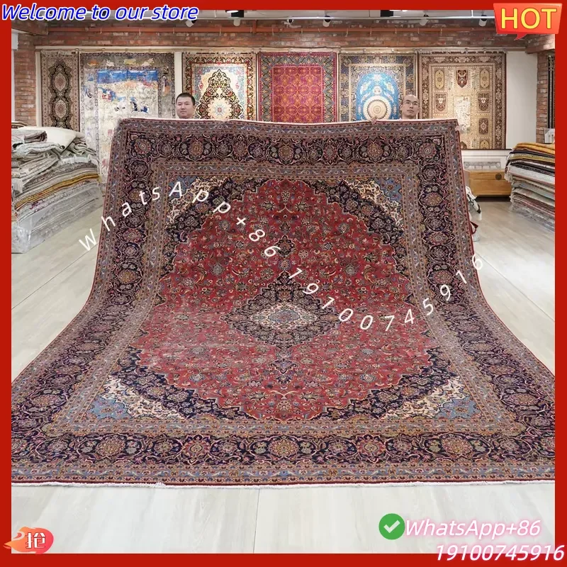 CECertificate 307x385cm Large Persian Wool Silk Carpet Hand Knotted Traditional Wool Carpet