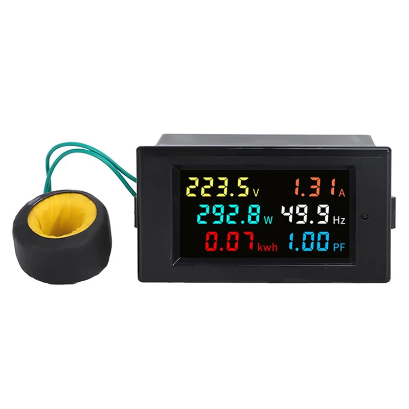 

Stylish-LCD Digital Panel 100A Wattmeter Energy Meter With Voltage Current Display And Frequency Indicator AC 200V-450V