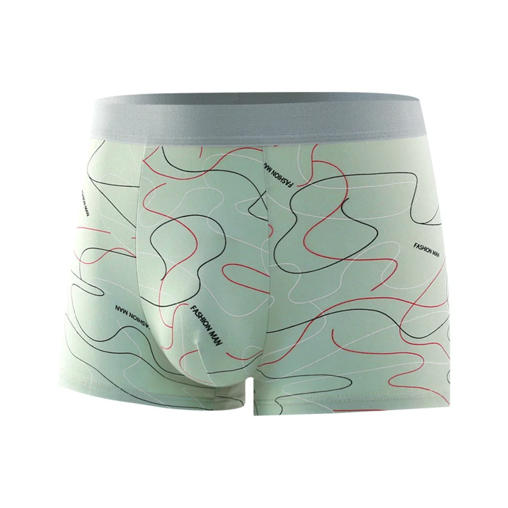 

Men Underwear Comfortable Elastic Fashion For All Seasons For Daily Hot Sell Line Printing Mid-rise High Quality