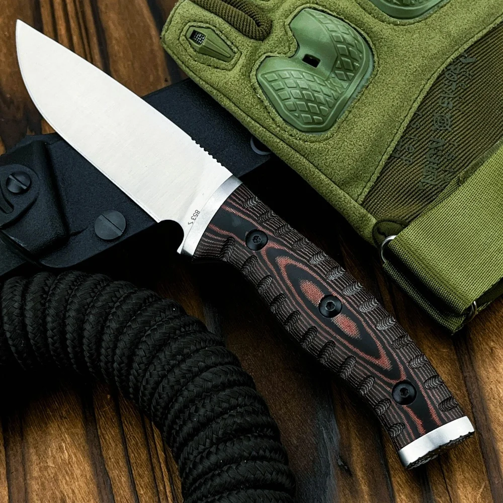 Portable all-in-one jungle fixed knife D2 steel blade G10 handle outdoor camping hiking various daily tasks
