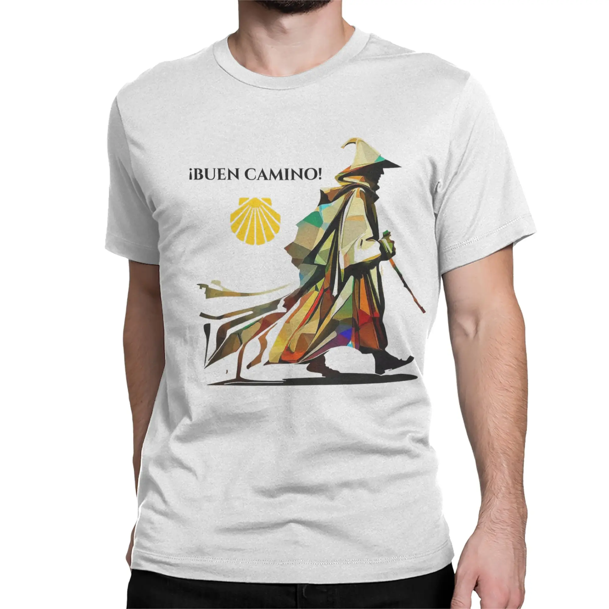 Funny Camino de Santiago Pilgrim T-Shirts for Men Women Round Collar Cotton T Shirt  Short Sleeve Tee Shirt Gift Clothes