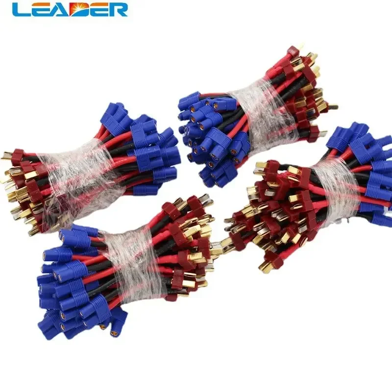 

LEADER SOLAR 100 Pcs/lot 14AWG 60MM Charge Cable EC3 Connector Male To Dean T Plug for RC Lipo Battery Mainland China