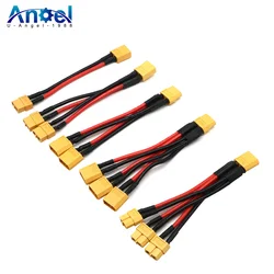 Conector adaptador paralelo XT60, Cable macho/hembra de doble extensión Y divisor/Cable de silicona de 14AWG de 3 vías para Modo de Motor de batería RC