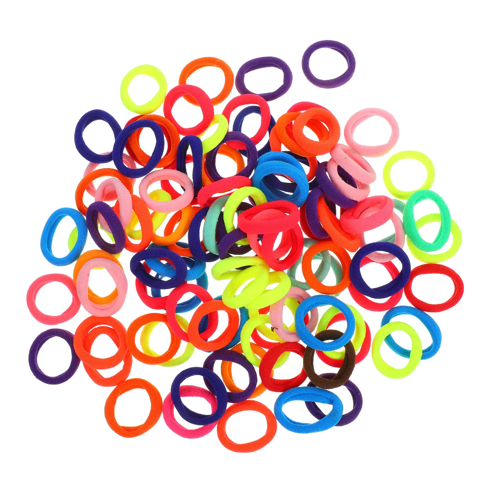 

100Pcs Kids Hair Ties Rubber Bands for Girls High Elastic Ponytail Holders Gentle on Curly Long Short Hair Sports DIY Gift