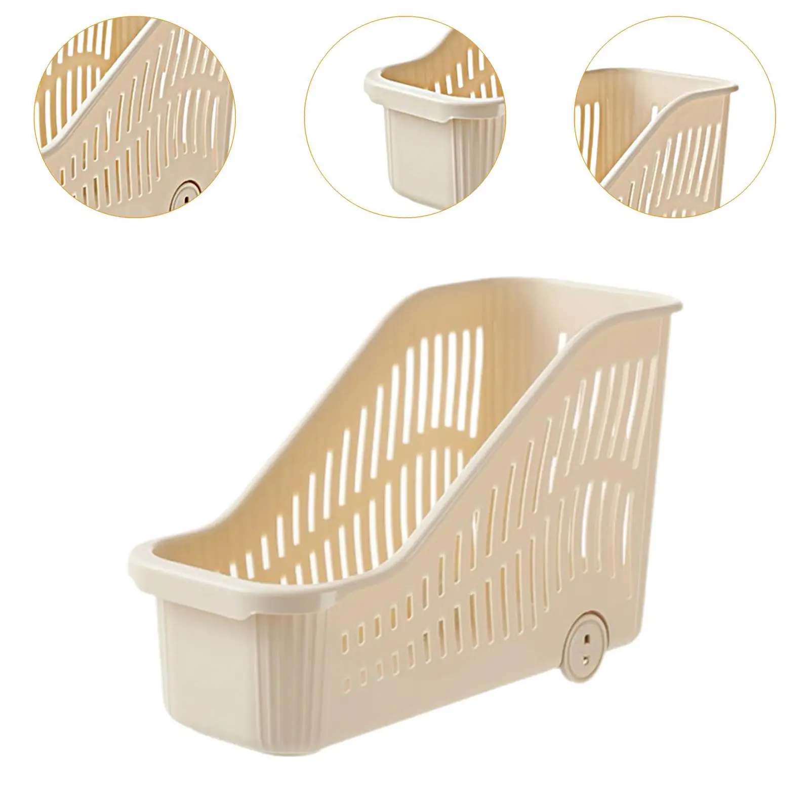 Rolling Storage Bin Decorative Pantry Storage Bin for Home Kitchen Bathroom