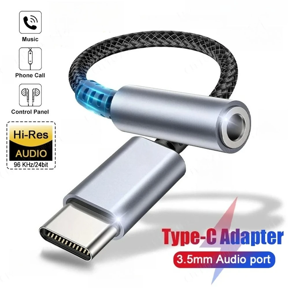 USB Type C To 3.5mm DAC Earphone Jack Audio Adapter For iPhone15 Samsung Huawei Xiaomi Android USB-C Headphone Connector