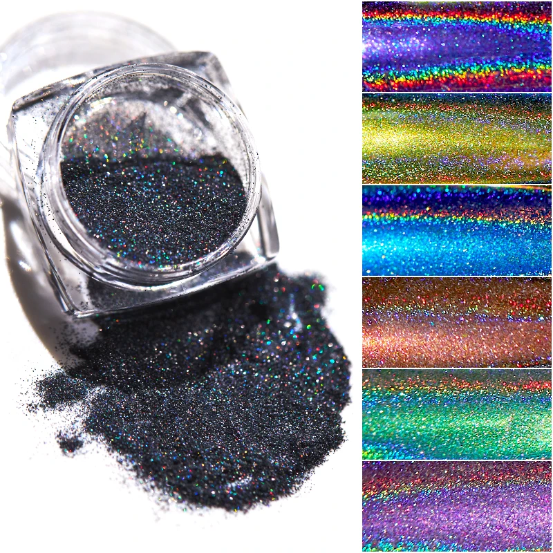 1g Powder Nails Laser Silver Pink Glitter Chrome Nail Powder Shimmer Gel Polish Flakes for  Chrome Pigment Dust Nail Powder