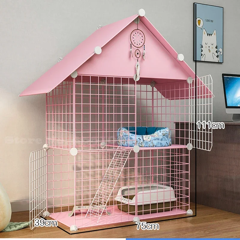 

Thickened Dense Cat Cage Partitioned Cat Villa Indoor Cat House Household Pet Tent Kennels Large pet Playground Bottom tray