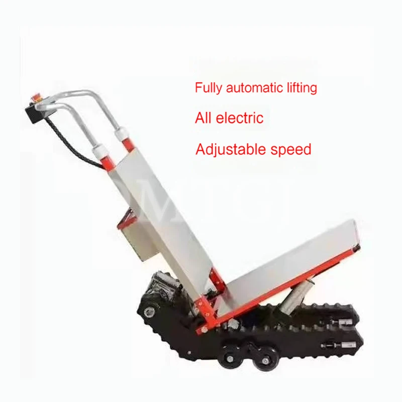 400KG Silent Electric Stair Climbing Vehicle Cargo Handling Cart Crawler-type Up and Down Stair Climber Folding Angle Adjustable